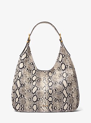 Bolso hobo de hombro Nolita grande de piel con motivo de serpiente en relieve