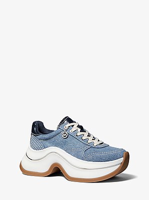 Sneaker Arla aus Denim und Leder