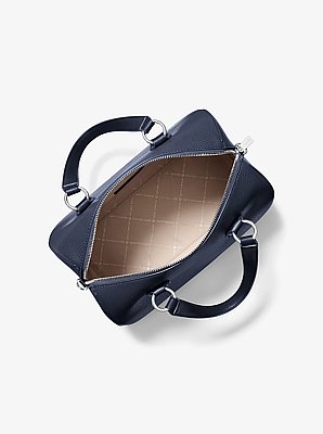 Grayson Medium Pebbled Leather Duffel Crossbody Bag