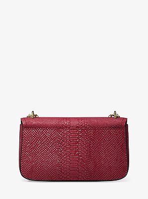 Schultertasche Tribeca Large aus Leder mit Schlangenpr&auml;gung