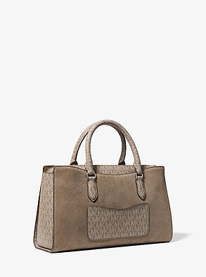 Arden Medium Signature Logo Top-Zip Satchel