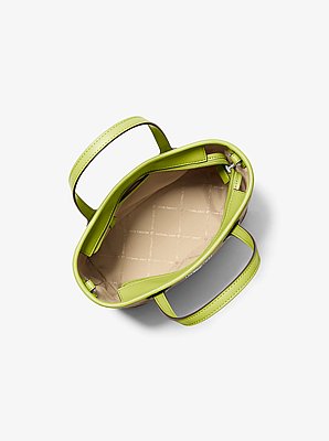 Tr&egrave;s petit sac fourre-tout convertible Eva en denim jacquard &agrave; logo