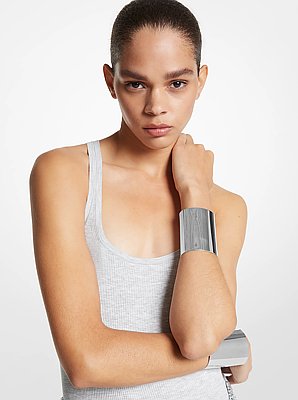 Bracelet manchette en laiton &agrave; placage en m&eacute;tal pr&eacute;cieux