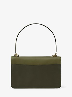 Grand sac port&eacute; &eacute;paule Claire &agrave; couleurs contrast&eacute;es en cuir