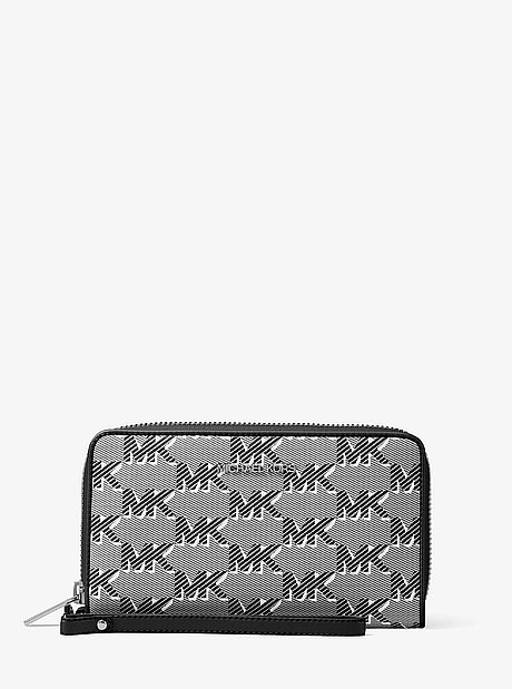 Jet Set Travel Large Logo Jacquard Smartphone Wristlet