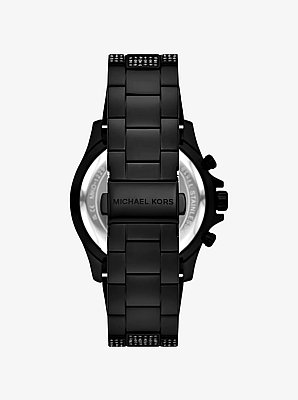 Oversized Everest Pav&eacute; Black-Tone Watch