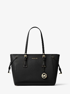 Bolso tote Voyager mediano de piel de grano cruzado