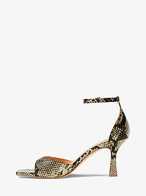Amali Metallic Snake Embossed Sandal