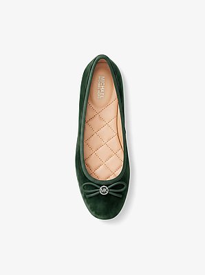 Savannah Logo Debossed Velvet Ballet Flat