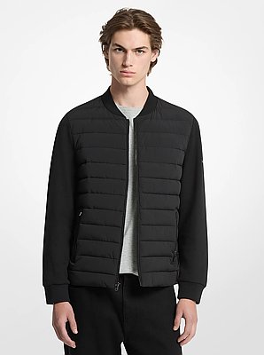 Mixed-Media Quilted Bomber Jacket