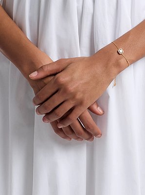 Pulsera deslizante de plata de ley chapada en metal precioso con pav&eacute;