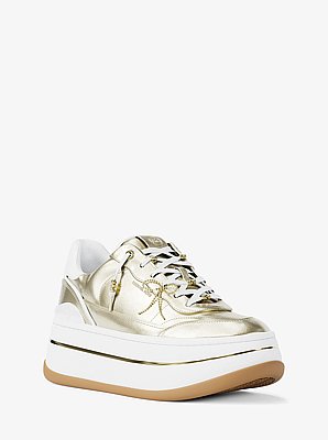 Hayes Embellished Metallic Leather Platform Sneaker