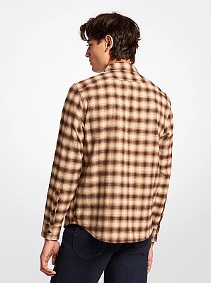 Plaid Brushed Cotton-Twill Shirt