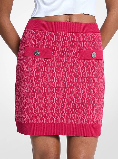 Falda tejida en jacquard con logotipo