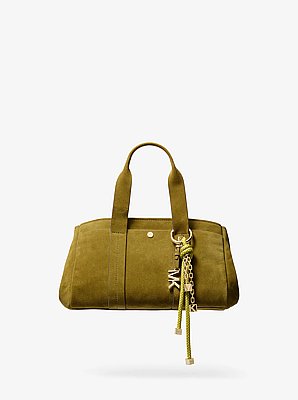 Pingente de bolsa dourado com cord&atilde;o salpicado