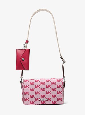 Vincent Small Logo Jacquard Crossbody Bag with Card Case