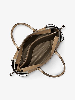 Voyager Large Color-Block Signature Logo Tote Bag