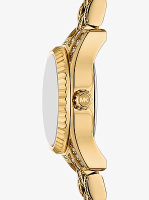 Micro Lexington Pav&eacute; Gold-Tone Watch