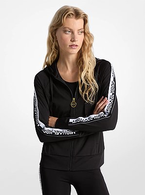 Logo Tape Zip-Up Hoodie