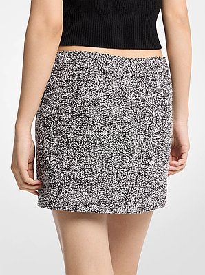 Cotton Blend Tweed Mini Skirt
