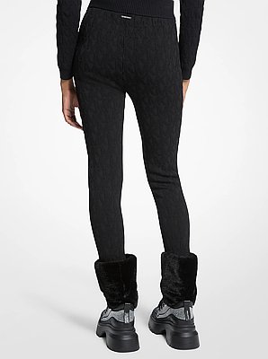 Legging de esqu&iacute; de tejido el&aacute;stico y logotipo en jacquard