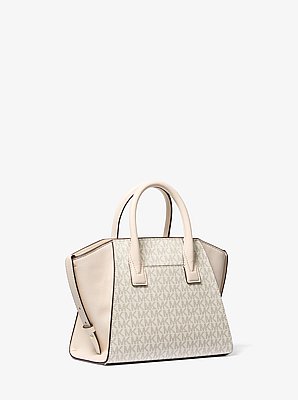 Avril Small Logo and Leather Satchel