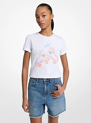 Sequined Graphic Cotton T-Shirt