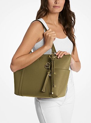 Bolso tote Sullivan grande de piel saffiano con cremallera superior