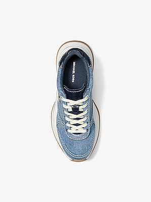 Sneaker Arla van denim en leer