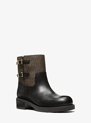 Darrington Leather and Signature Logo Ankle Boot