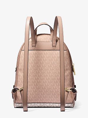 Mochila Rhea mediana con bloque de color y logotipo