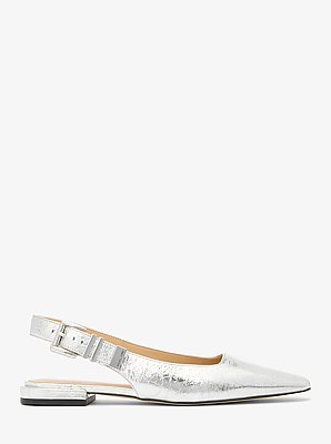 Darrington Metallic Crackled Leather Flat