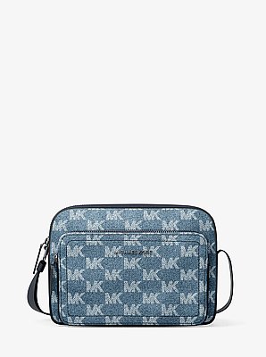 Cooper Logo Jacquard Denim Flight Bag