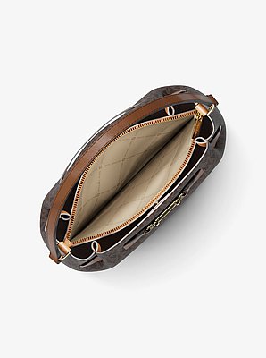 Carson Medium Signature Logo Convertible Bucket Crossbody Bag
