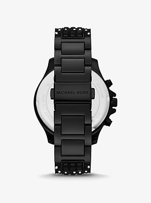 Montre Sage surdimensionn&eacute;e de ton noir &agrave; pav&eacute; en &eacute;dition limit&eacute;e