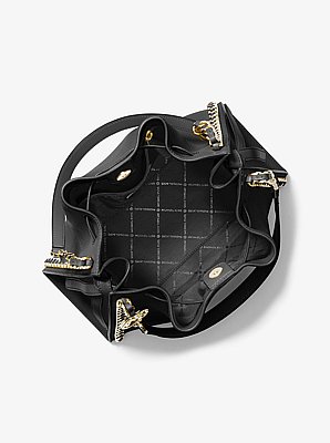 Grand sac &agrave; &eacute;paule Mina &agrave; cha&icirc;ne in NOIR | Michael Kors image number 1