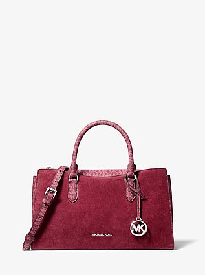 Arden Medium Signature Logo Top-Zip Satchel