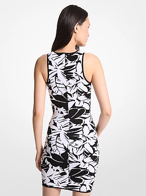Robe d&eacute;bardeur en jacquard &agrave; motif palmier