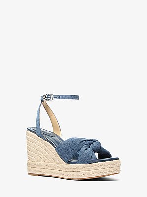 Elena Denim Wedge Sandal