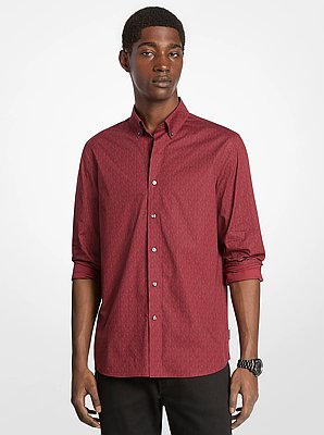 Signature Logo Stretch Cotton Shirt