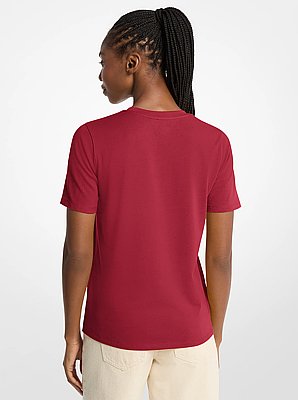 Camiseta de algod&oacute;n con logotipo y lentejuelas