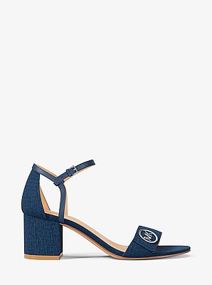Hannah Denim Block Heel Sandal