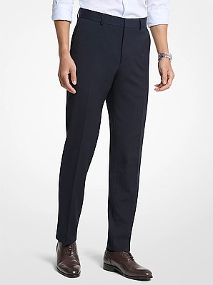 Slim-Fit Dobby Stripe Trousers