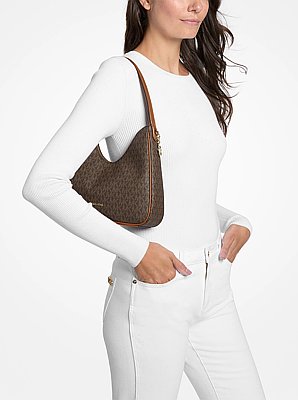 Nayla Small Signature Logo Hobo Shoulder Bag
