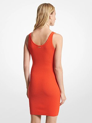 Vestido de tirantes acanalado de viscosa el&aacute;stica