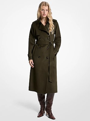 Mantel aus Wollmischgewebe mit G&uuml;rtel