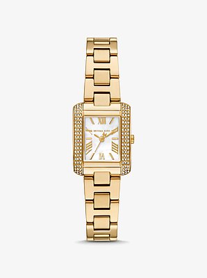 Mini Emery Pav&eacute; Gold-Tone Watch