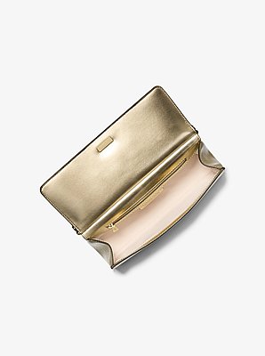 Carmine Medium Metallic Pebbled Leather Pochette