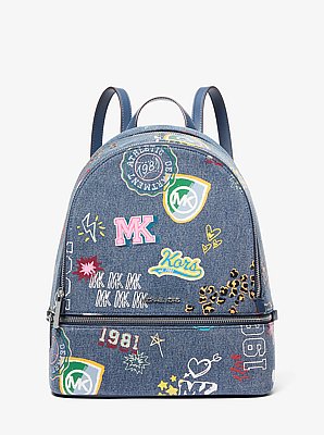 Rhea Medium Embellished Denim Backpack