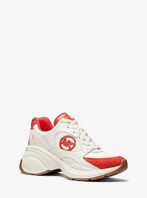 Zapatilla Zuma de piel y ante bitono